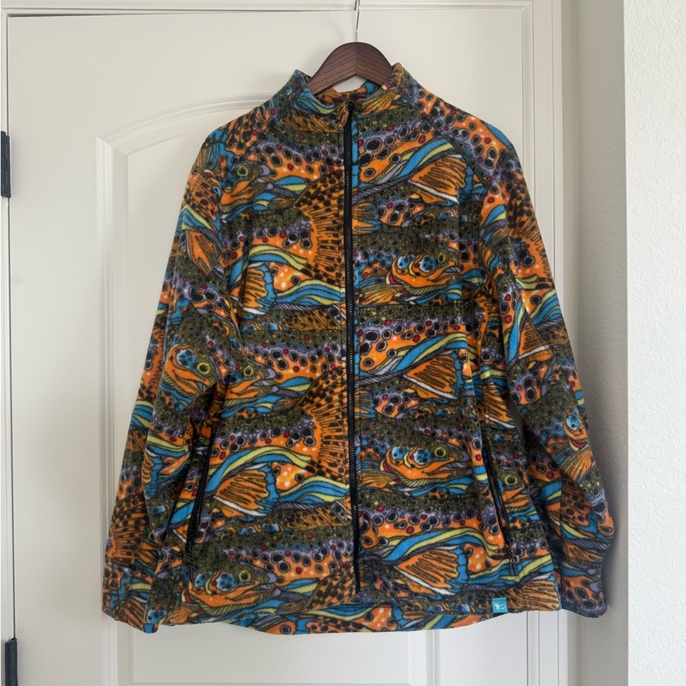 Fishe Wear Brown Trout Pattern Fleece Jacket